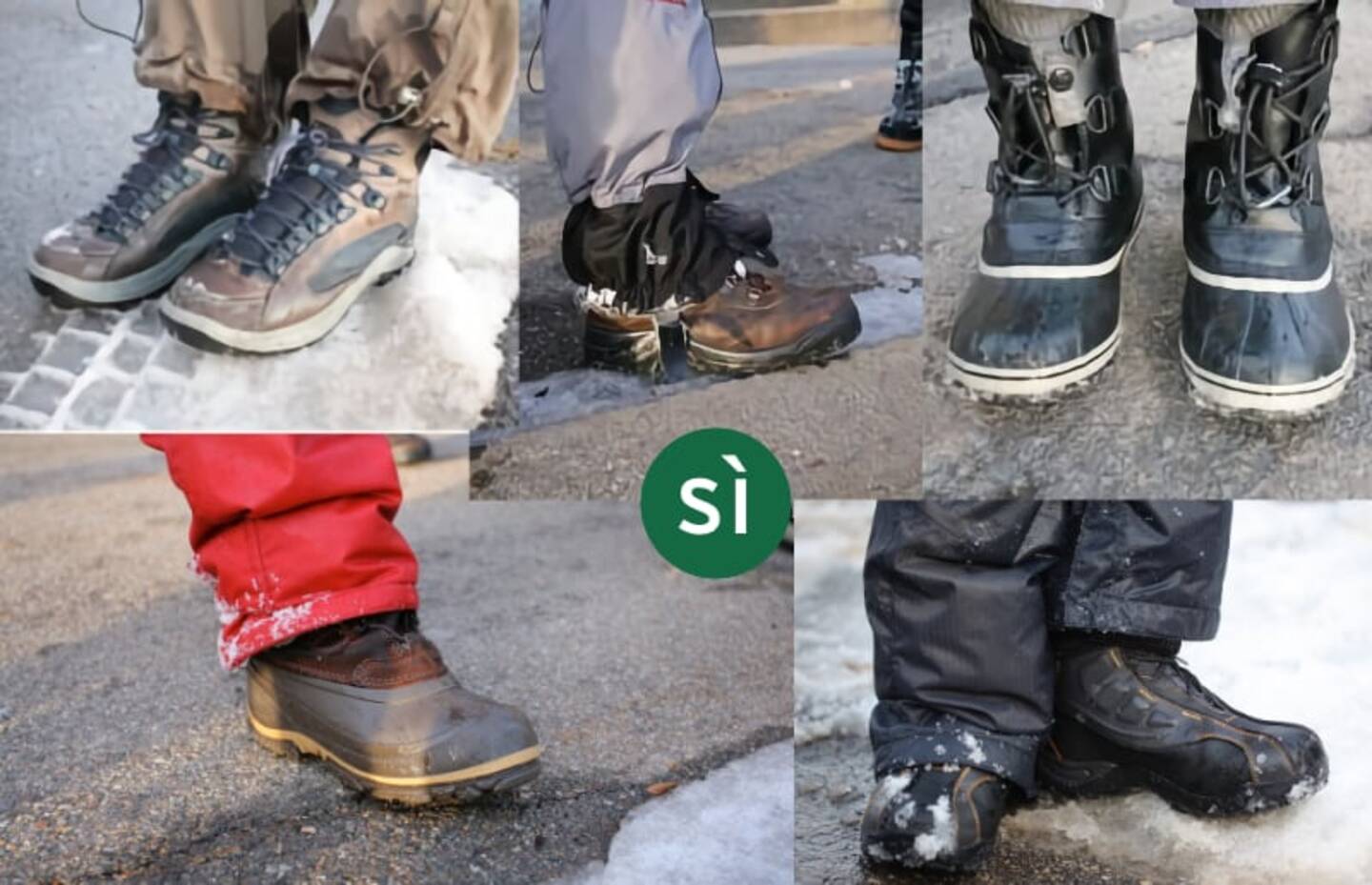 Equipaggiamento a confronto - scarpe per la neve.